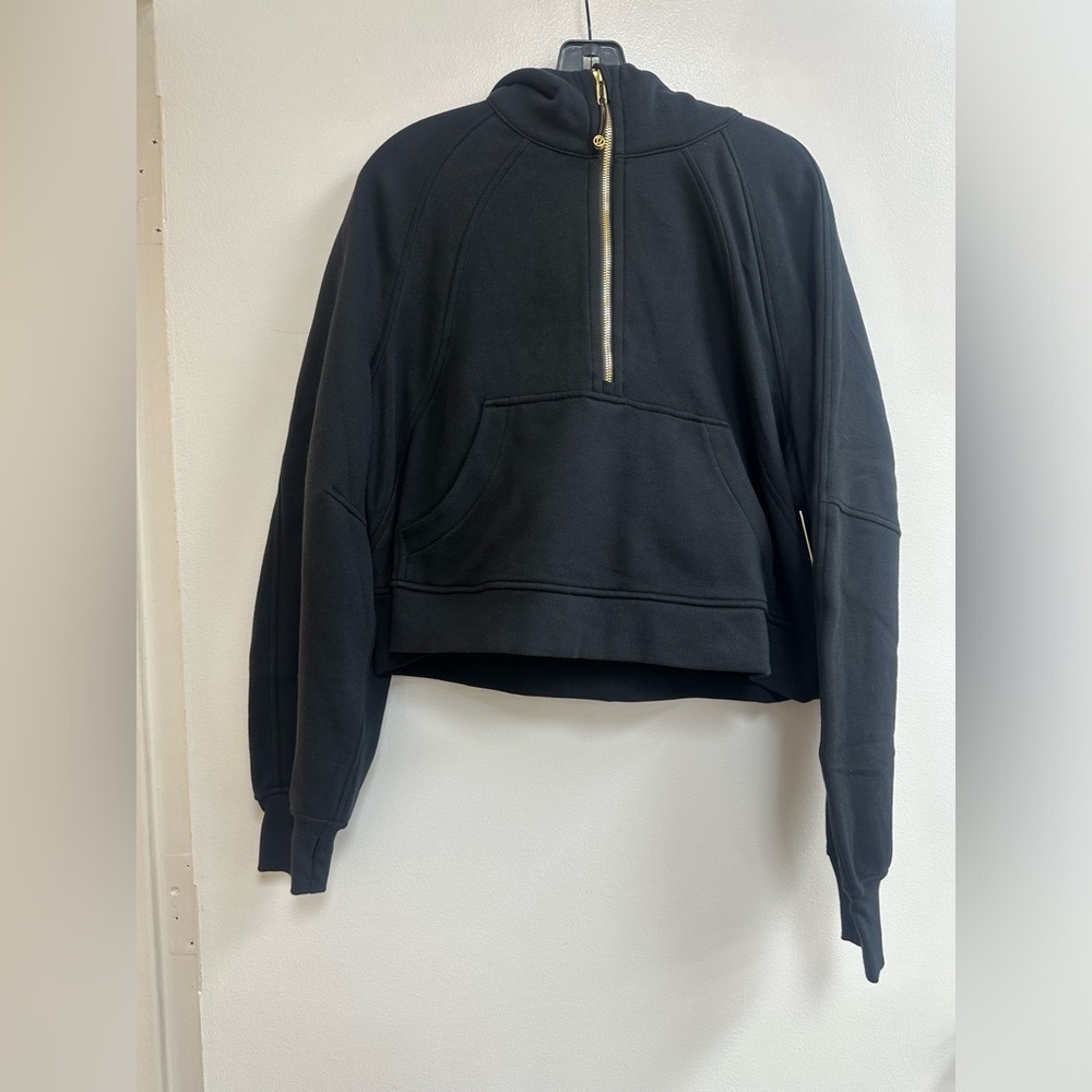 LuluLemon Scuba Oversized Half-Zip Hoodie in Black/Gold